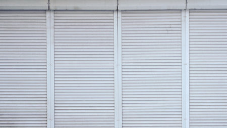 Abstract texture of lines. Closed white jalousieの写真素材