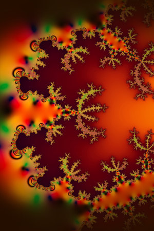 Fractal 2D texture. Computer generated. Beautiful mathematical patterns, visualized digitally. Mandelbrot set, sharp edges smooth gradientsの写真素材