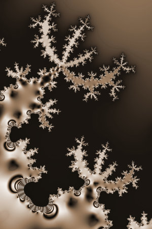 Fractal 2D texture. Computer generated. Beautiful mathematical patterns, visualized digitally. Mandelbrot set, sharp edges smooth gradientsの写真素材