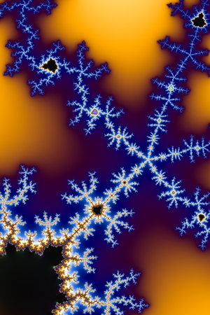 Fractal 2D texture. Computer generated. Beautiful mathematical patterns, visualized digitally. Mandelbrot set, sharp edges smooth gradientsの写真素材