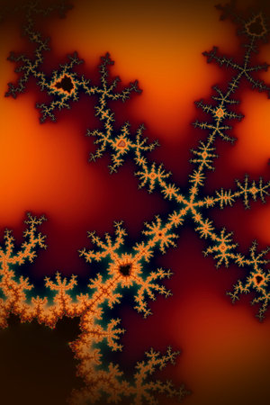 Fractal 2D texture. Computer generated. Beautiful mathematical patterns, visualized digitally. Mandelbrot set, sharp edges smooth gradientsの写真素材