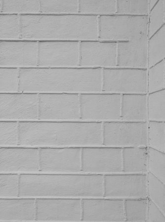 Low-contrast light wall with brickwork, lines, space for textの写真素材