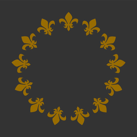 Fantasy square flag with 13 golden heraldic lions, royal, bourbon lily, a symbol of peace, unity and greatnessのイラスト素材