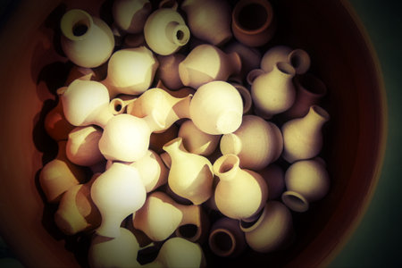 fresh cauliflower on neutral background, isolated with smaller elementの写真素材