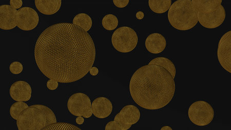 Abstract luxury background with gold spheres, Reminiscent of jewelry, and minimalist black...