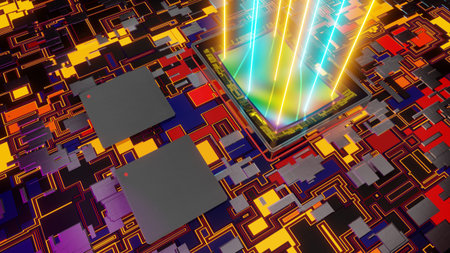 Curved sensor for digital camera on PCB, prototype 3D rendering
