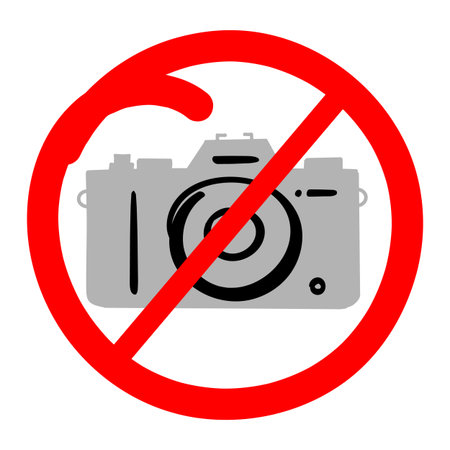 The sign of photography is forbidden, hand drawnのイラスト素材