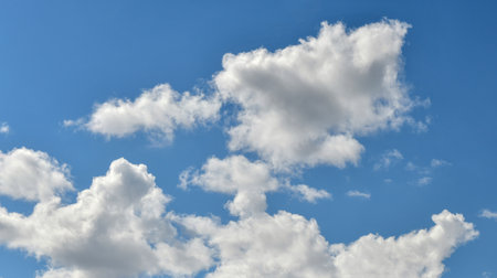 White clouds in the blue sky panorama