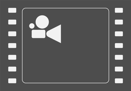 Digital and analogue footage symbol - camera and film iconsのイラスト素材