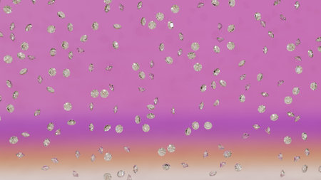 Diamond rain at sunset wallpaper, 3D renderingの写真素材