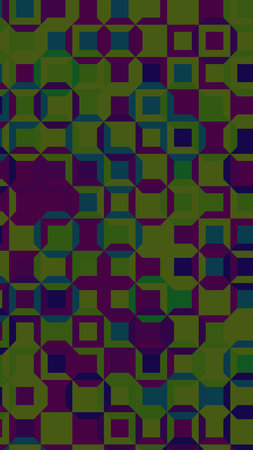 Geometric texture - squares and triangles, dark forest green - magenta shades color scheme
