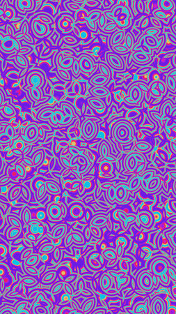 Magenta blue tech texture made of deformed circles, floral themeの写真素材