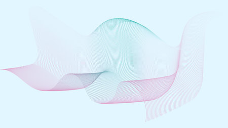 Vector illustration of light blue with add of cold and warm tone pattern with nice curves transitons - beauty of geometry, suitable for different kind of backgrounds - presentations, documents, video, like HD, Full HD, 4K, 8K, etc.のイラスト素材