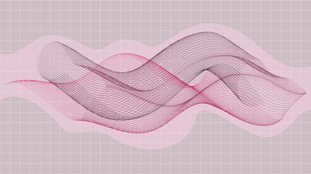 Vector illustration of ink math curves with nice shape transitons - beauty of geometry, suitable for different kind of backgrounds - presentations, documents, video, like HD, Full HD, 4K, 8K, etc.のイラスト素材