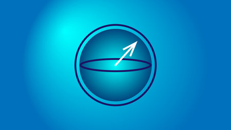 Quantum qubit in superposition state, bloch sphere, visualisation of concept of quantum coputing, vector illustrationのイラスト素材