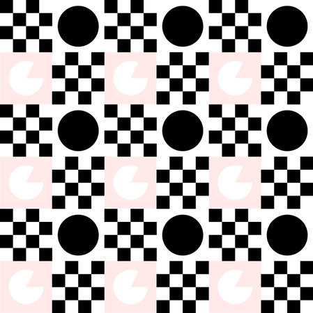 Seamless vector pattern made of black geomentric shapesのイラスト素材