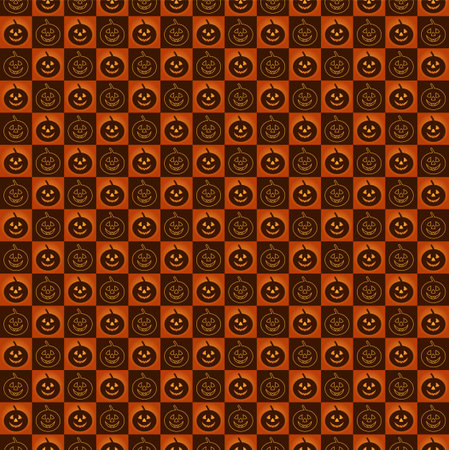 Seamless vector made of Halloween pumpkins, minimalist flat styleのイラスト素材