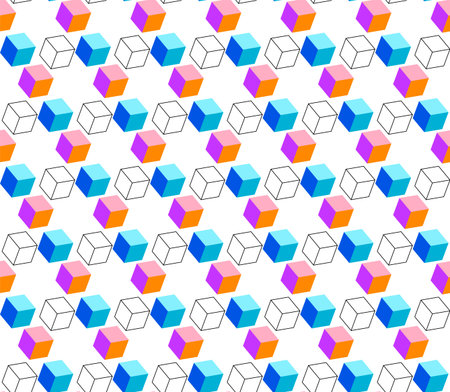seamless vector pattern made of 3d cubesのイラスト素材