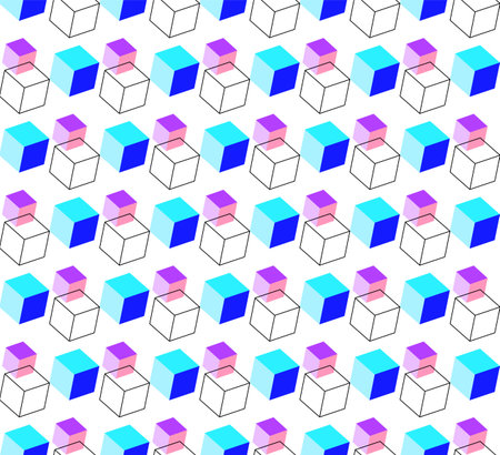 seamless vector pattern made of 3d cubesのイラスト素材