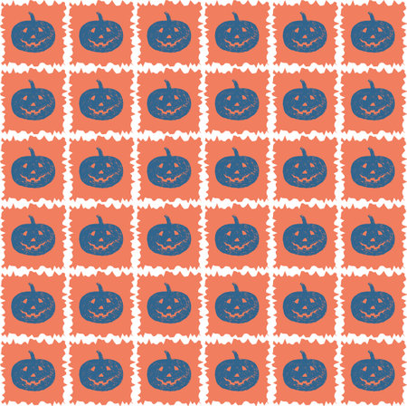 Seamless vector made of Halloween pumpkins, minimalist flat styleのイラスト素材