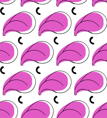 Funny pink tongues, vector cartoon seamless patternのイラスト素材