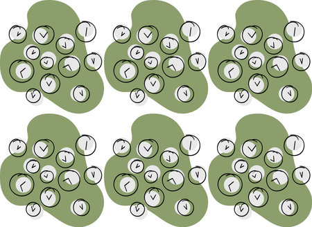 Seamless vector pattern made of clock dialsのイラスト素材