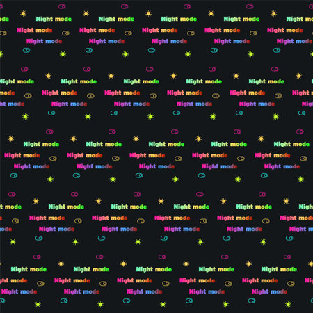 Gradient text - Night mode, vector rainbow style on dark background, seamlessのイラスト素材