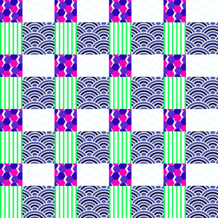 Abstract minimalist vector geometry, punchy forms and colors that demand attention, seamlessのイラスト素材