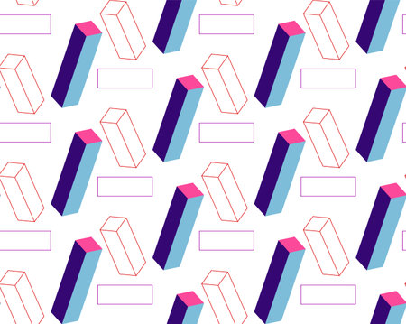 Abstract minimalist vector geometry, punchy forms and colors that demand attention, seamlessのイラスト素材