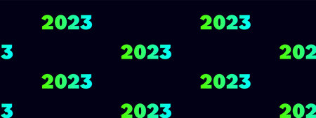 Banner with 2023 gradient text, 16x9 minimalist vector, seamless patternのイラスト素材