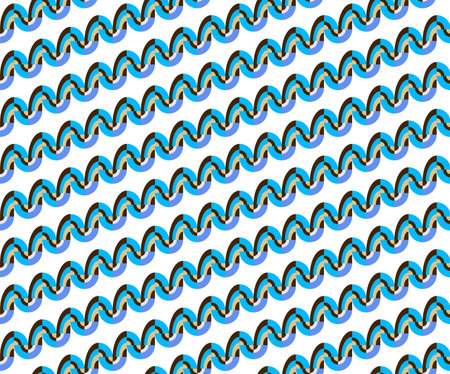 Seamless vector pattern made of wavy lines, retro styleのイラスト素材