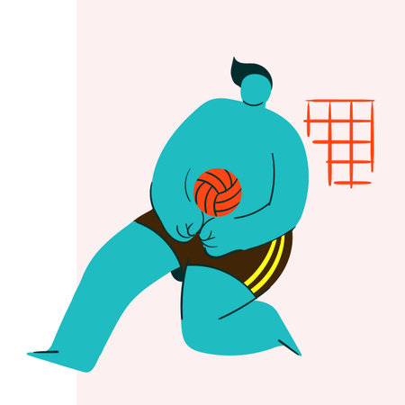 Sports - person playing basketball, modern flat style vectorのイラスト素材