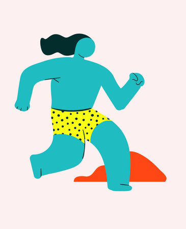Sports - person running, minimalist flat style vectorのイラスト素材