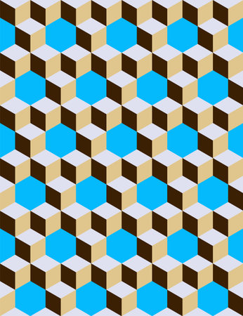 Abstract minimalist vector geometry, punchy forms and colors that demand attention, seamless, 3D effectのイラスト素材