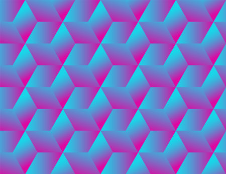 Holographic iridescent vector seamless pattern of cubes, optical illusionのイラスト素材