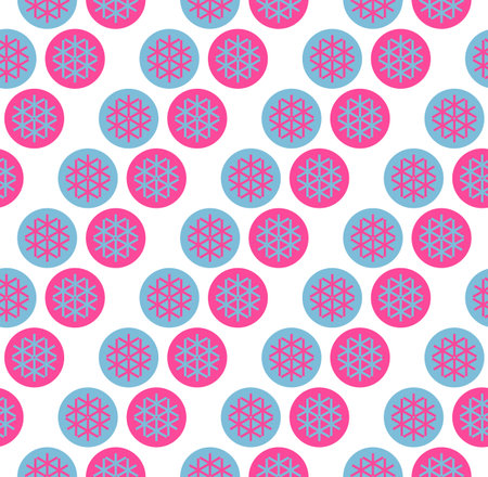 Snowballs, festive seamless vector pattern, New Year s Eveのイラスト素材