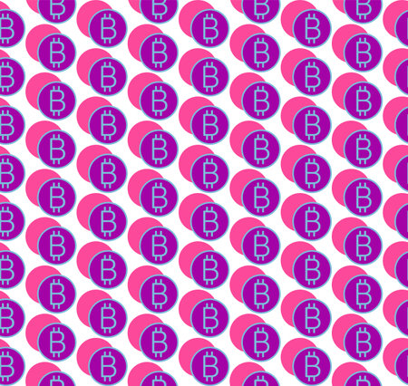 Bitcoin seamless pattern - concept of crypto world, vectorのイラスト素材