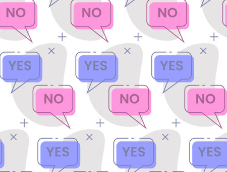 Speech bubbles with yes and no text, seamless backgroundのイラスト素材