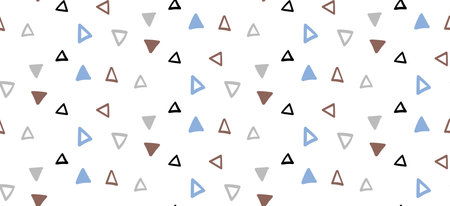Cute triangles texture, children cloth print, vector qualityのイラスト素材