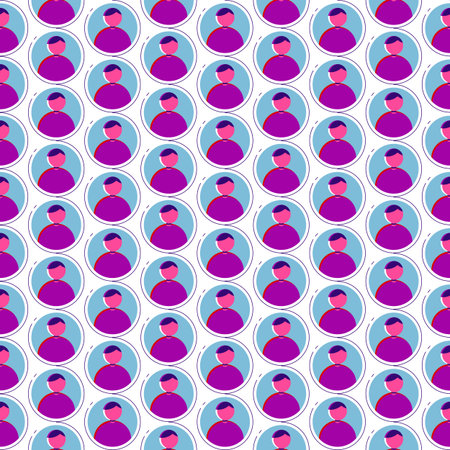 Minimalistic avatars, seamless flat style vector patternのイラスト素材