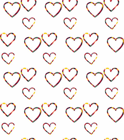 Lovely hearts, by hand, seamless vector minimalist textureのイラスト素材
