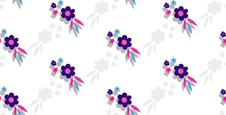 Seamless vector pattern made of beautiful flowersのイラスト素材