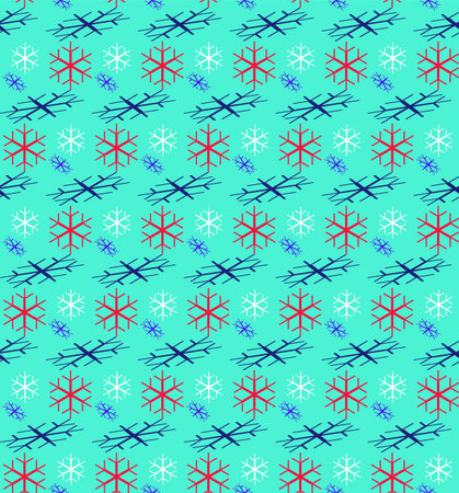 Snowflakes, seamless vector mosaic, Christmas decoration, wallpaper, punchy forms and colors that demand attentionのイラスト素材