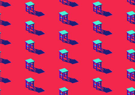 Seamless pattern of stools, punchy forms and colors that demand attention, seamless vectorのイラスト素材