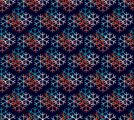Snowflakes, seamless pattern, vector, punchy forms and colorsのイラスト素材
