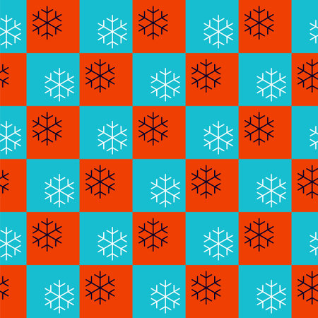 Snowflakes, seamless pattern, vector, punchy forms and colorsのイラスト素材