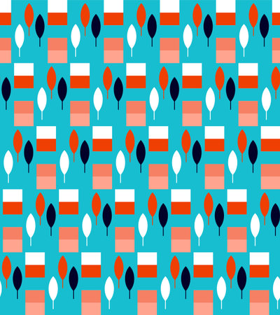 Abstract vector forms, nature and city, seamless ornamentationのイラスト素材