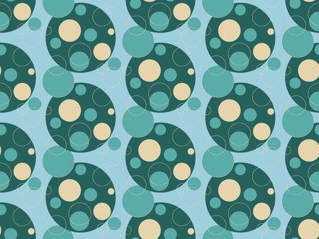 Seamless minimalistic vector pattern with Christmas balls, fun textures, wrapping paper, wallpaper, decoration for New Year giftsのイラスト素材