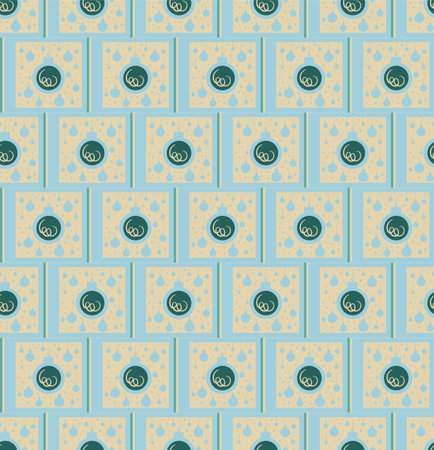Seamless minimalistic vector pattern with Christmas balls, fun textures, wrapping paper, wallpaper, decoration for New Year giftsのイラスト素材