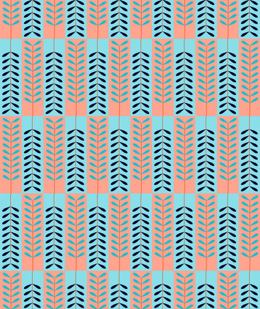 Seamless vector pattern, a botanical theme, punchy colorsのイラスト素材